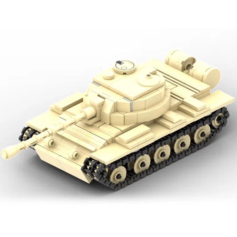 T-54/55 Desert Military Tank Model MOC Building Bricks War Equipment Style Modular Technology Gifts Holiday Assemble Toys Suit