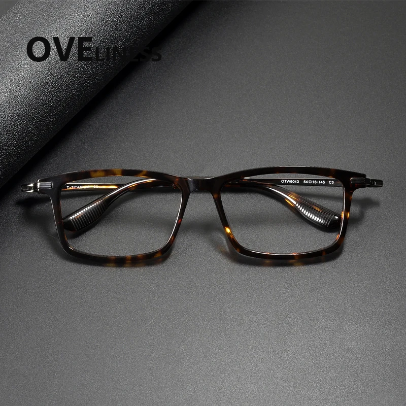 

Оправа для очков из ацетата титана, мужская, квадратная, дизайнерская, ультралегкая, ретро-оправа для очков