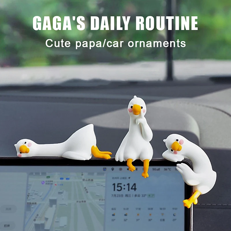 Nueva Decoración de Resina con Forma de Animal de Dibujos Animados para Escritorio, Tablero de Coche, Monitor de TV, Regalo, Linda Figura de Pato 3D, Mini Adorno de Pato de Resina, Divertido