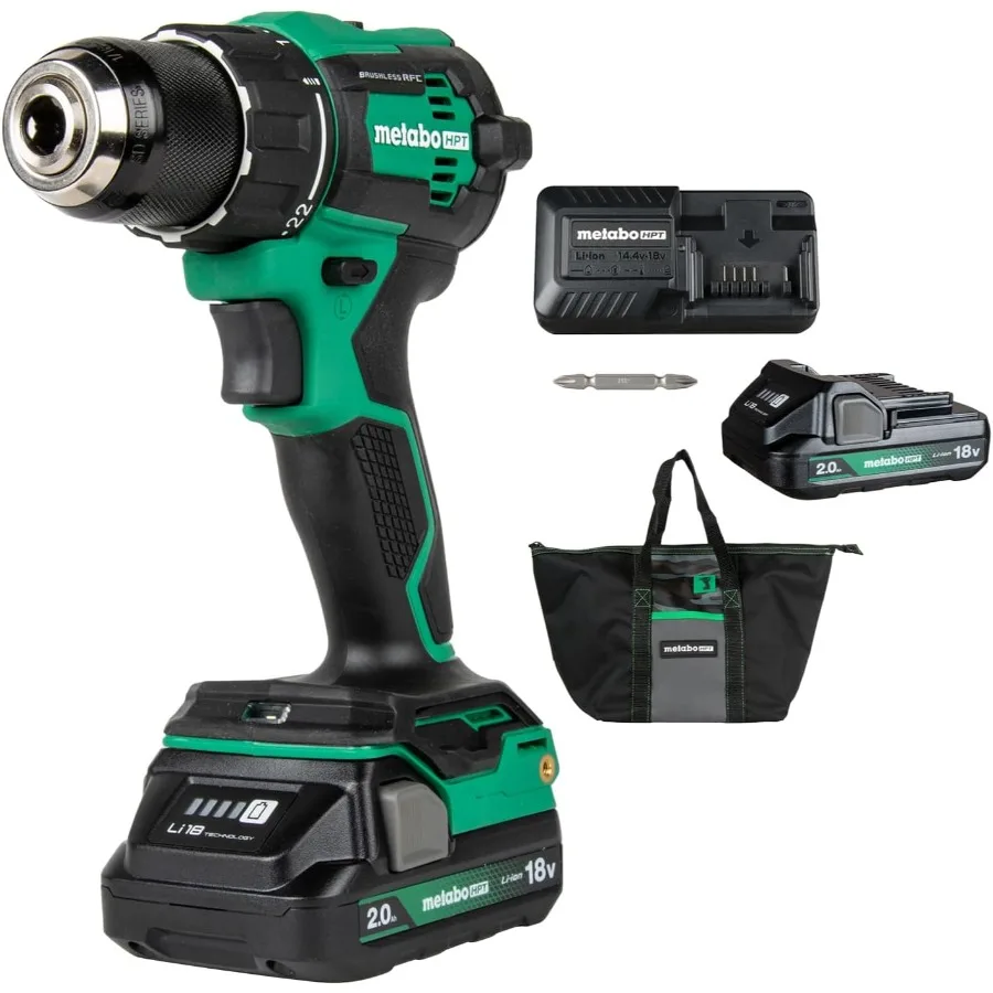 

18V MultiVolt 1/2 Cordless Brushless Driver Drill Kit High Power Drill Set with Bag 2 Lithium-Ion Batteries and Charger