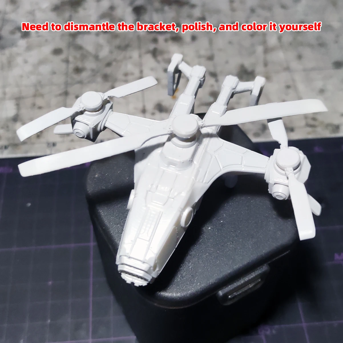 1/72 Modellbausatz 3D Harz Miniatur Diorama Gebäude Unbemalter Sci-Fi Hubschrauber DIY – Detail 6