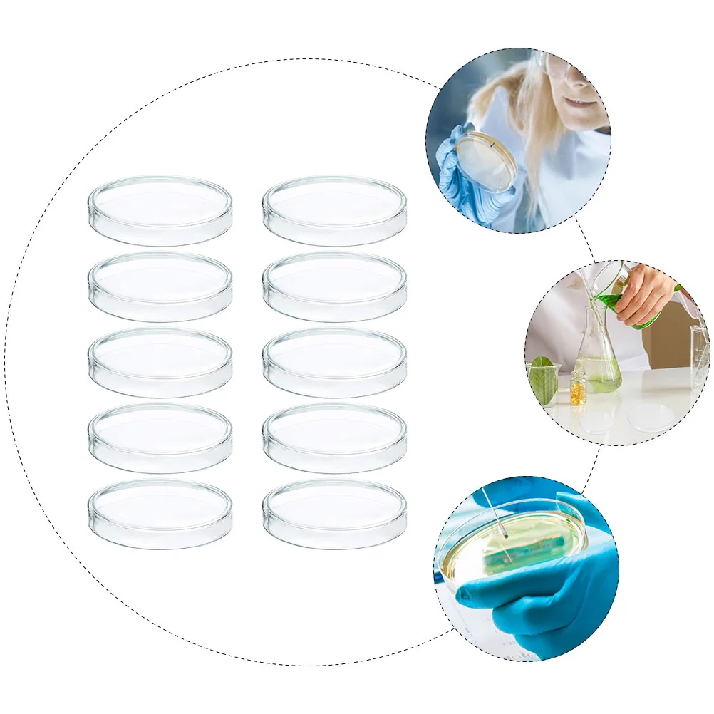 10 Pcs Disposable Petri Dish Heat Resistant Dishes Chemistry Plates Laboratory Tray Miniature for School Plastic