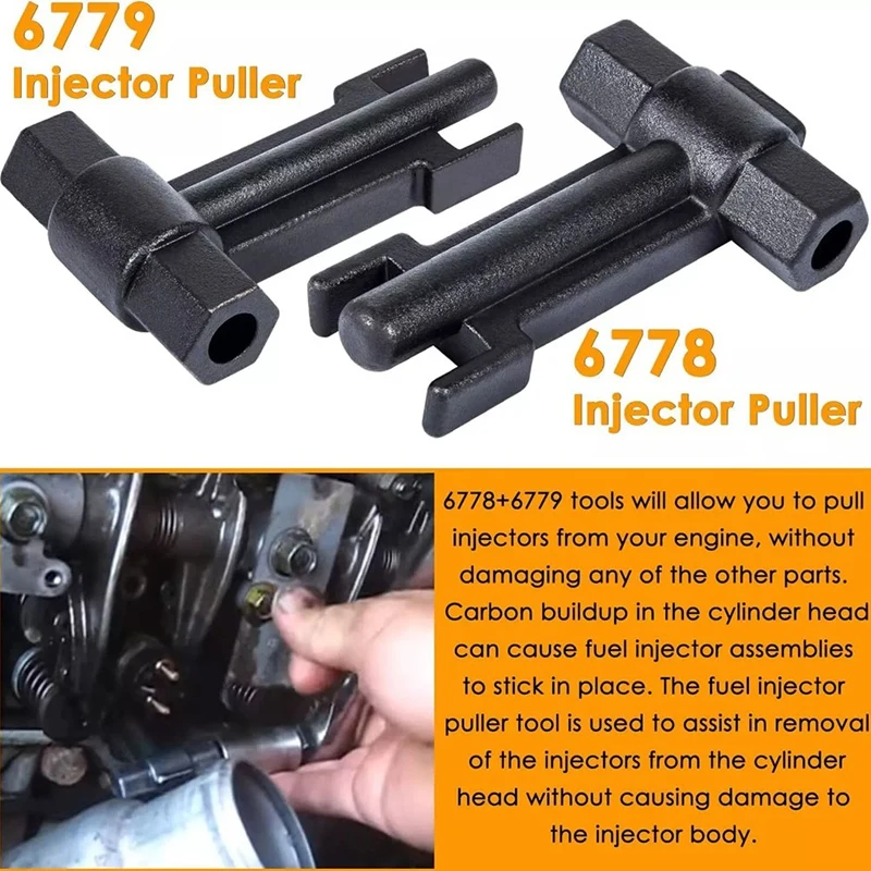 AU05 -6778 & 6779 Injector Puller Tool + 7222 Injector Tube Remover/Installer Kit For GM Duramax 6.6L Engine J-44639, J-4659