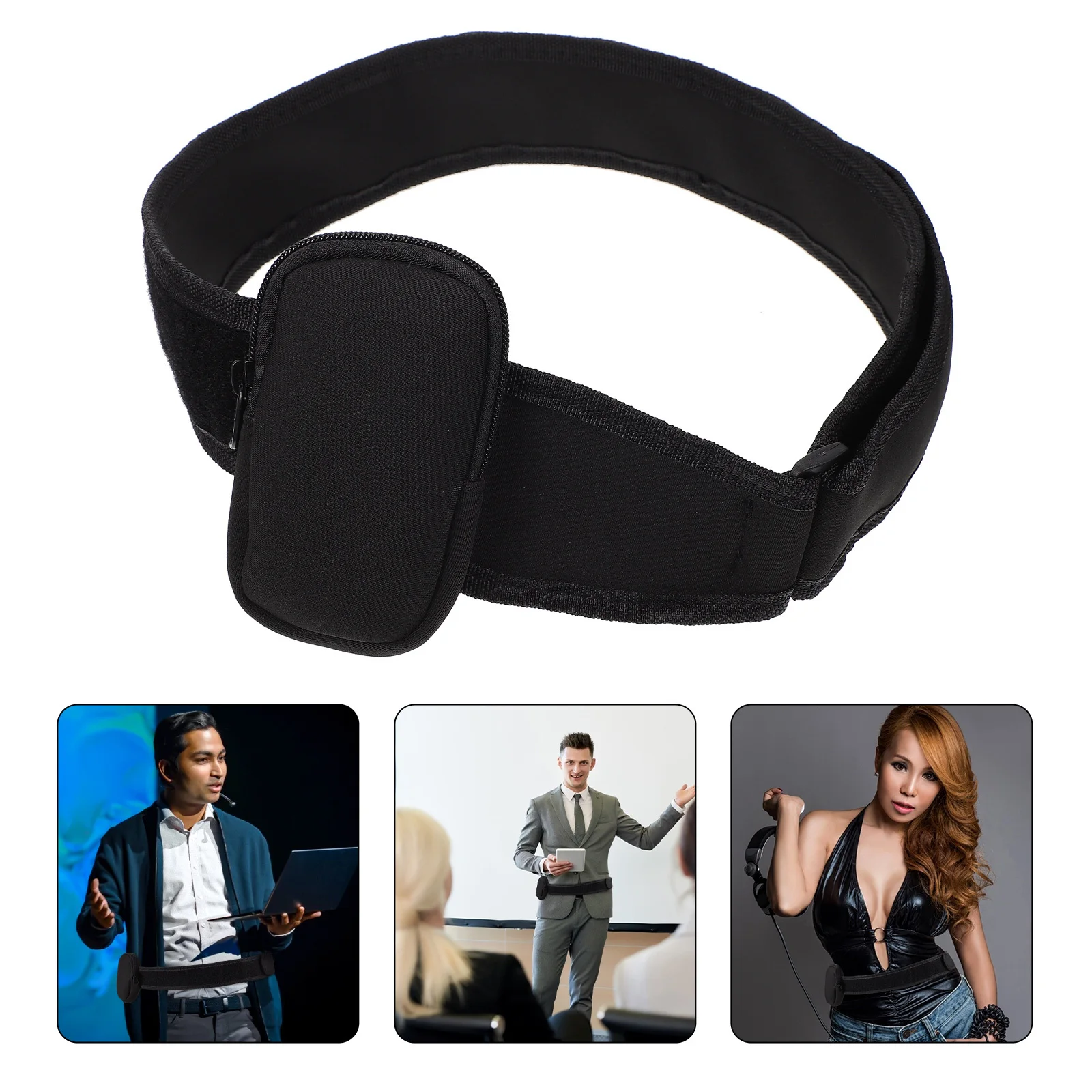 

1Pcs Adjustable Mic Belt Premium Microphone Waist Bag for Wireless Device Safety Comfortable Strap for Stage Concerts Mic Pouch