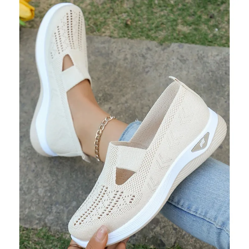 Summer Breathable Non-slip Soft Sole Sneaker Elderly Shoe Women's Casual Shoes Middle-aged Walking Flat  Sports Shoes for Women