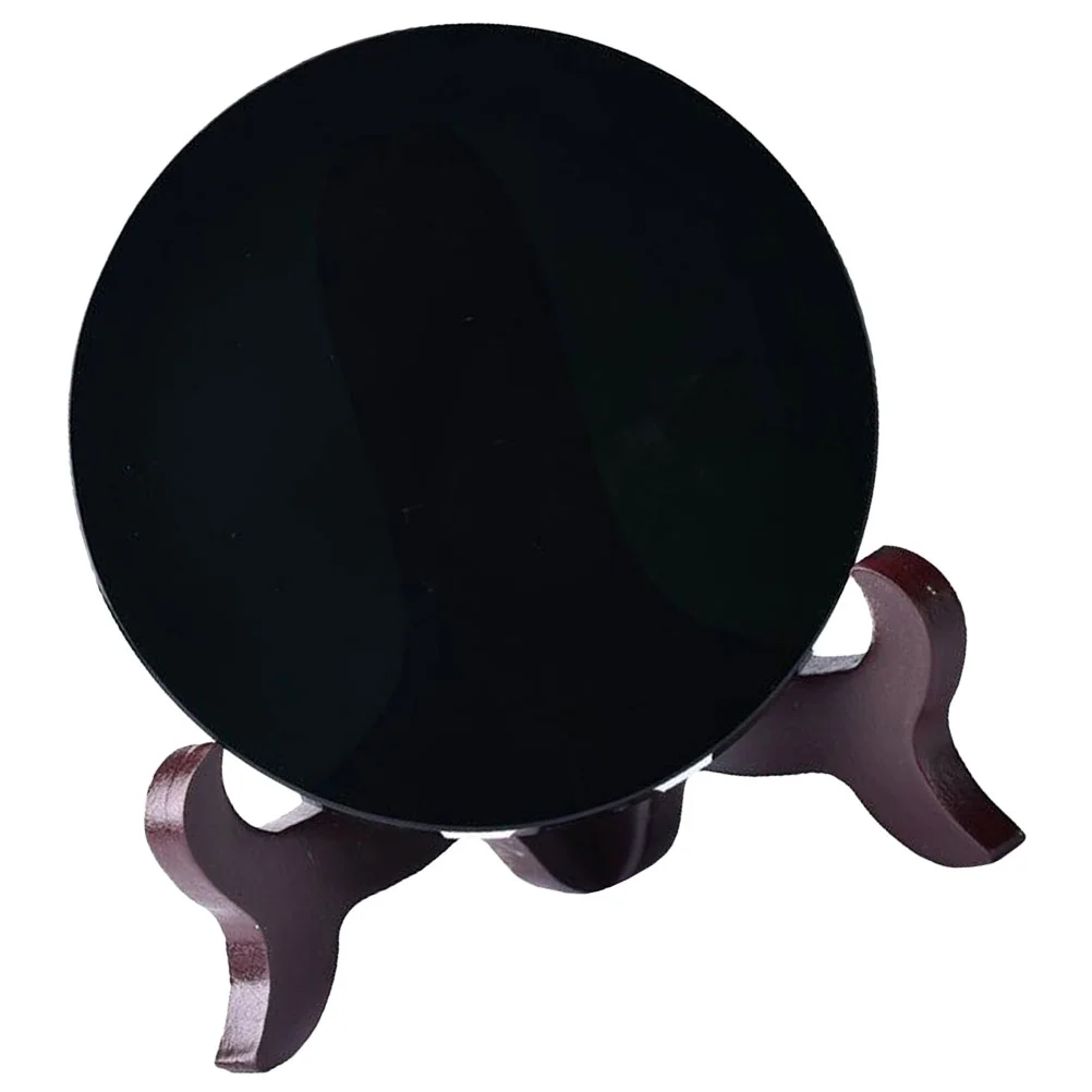 

Obsidian Mirror Black Round Mirrors Circle Desk Decor Modern Home Decorations for Room Scrying