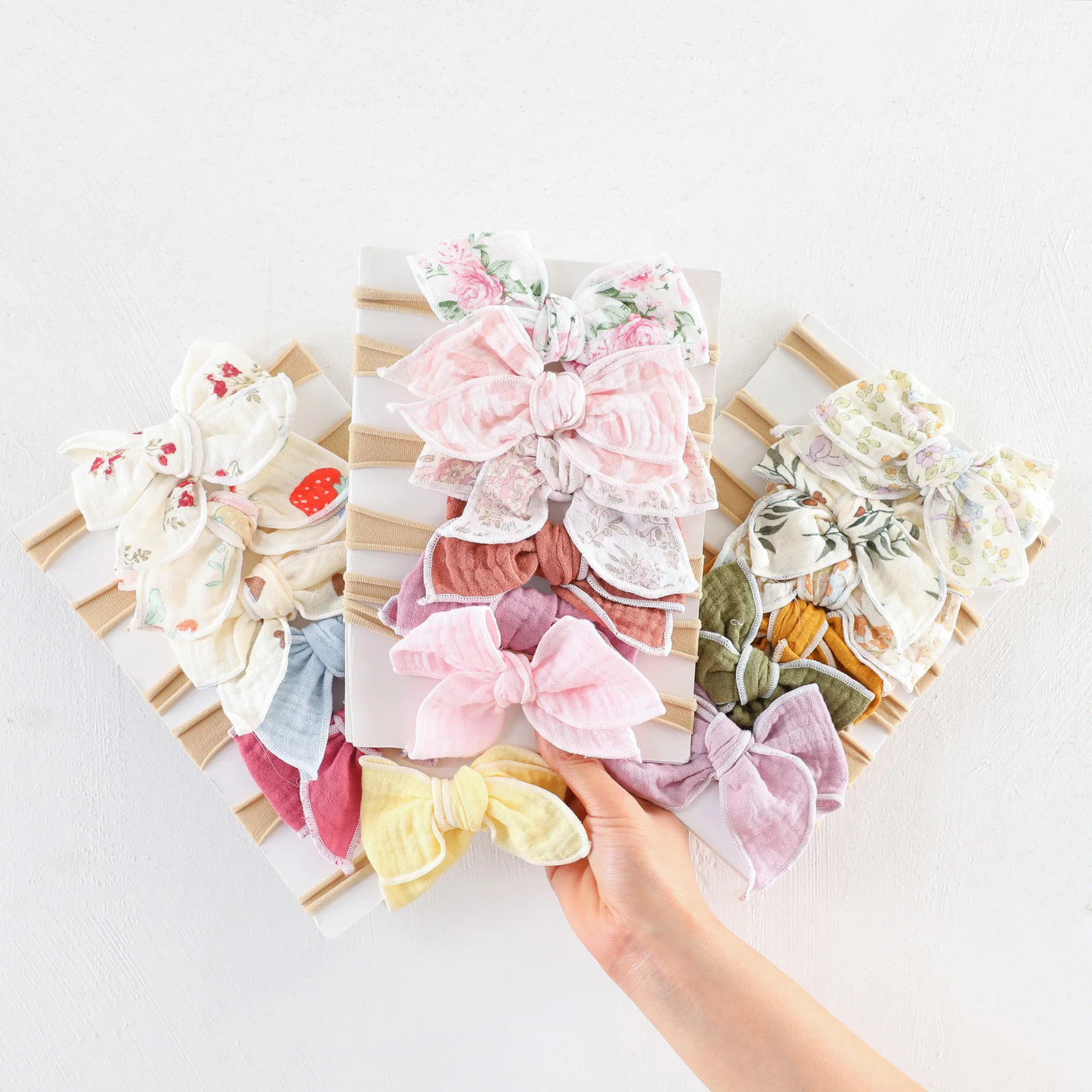 

6 шт./компл., новая цветная повязка для волос с бантом для маленьких девочек, милая шапка для новорожденных, тюрбан, повязки на голову, детский капот, повязки на голову, аксессуары для волос