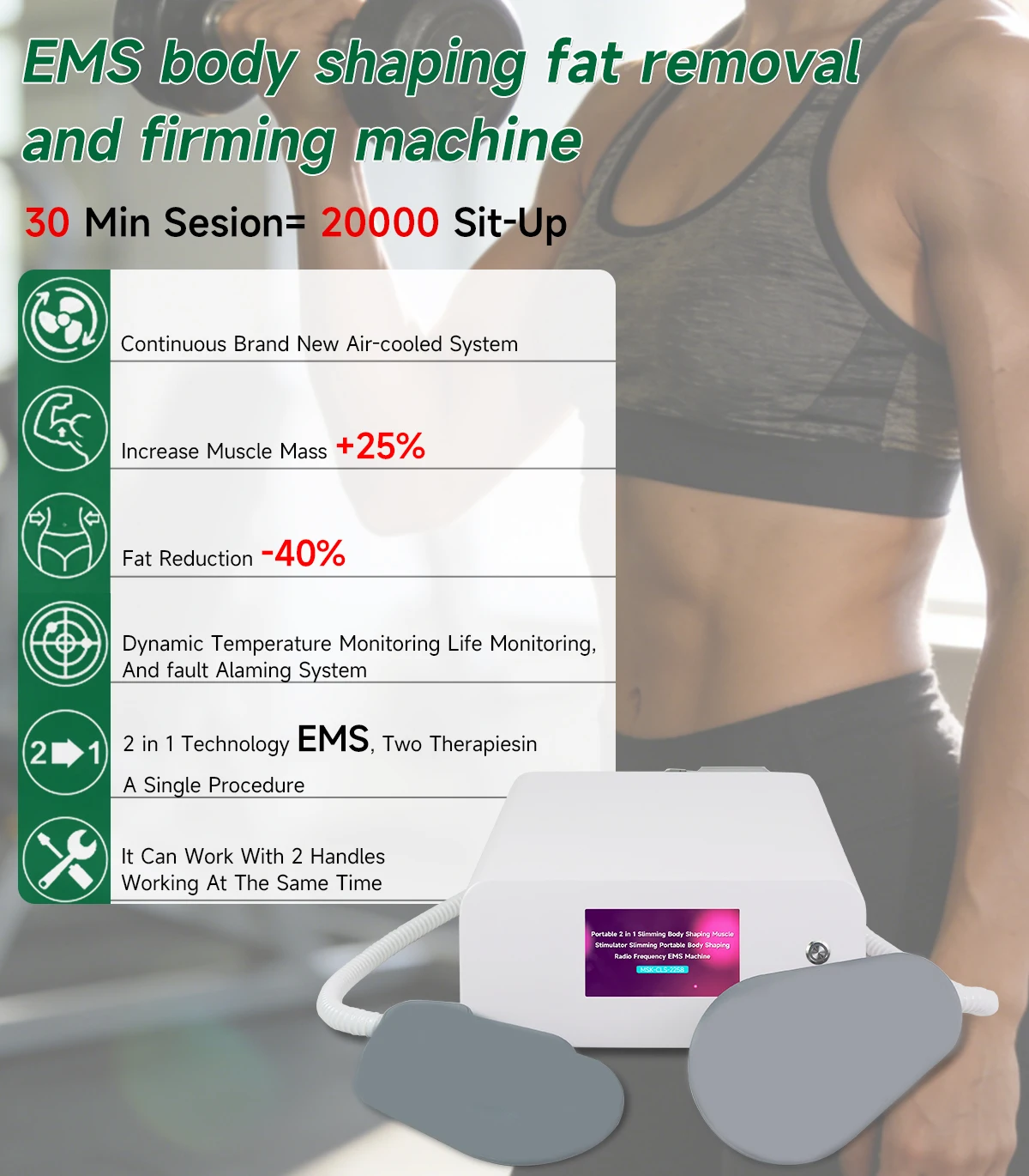 MEISIKANG Elektromagnetische Stimulationsmaschine zur Gewichtsreduktion, Körperformung, Muskelstimulation, Fettabbau und Muskelaufbau – Schönheitsgerät für den Heimgebrauch – Detail 6