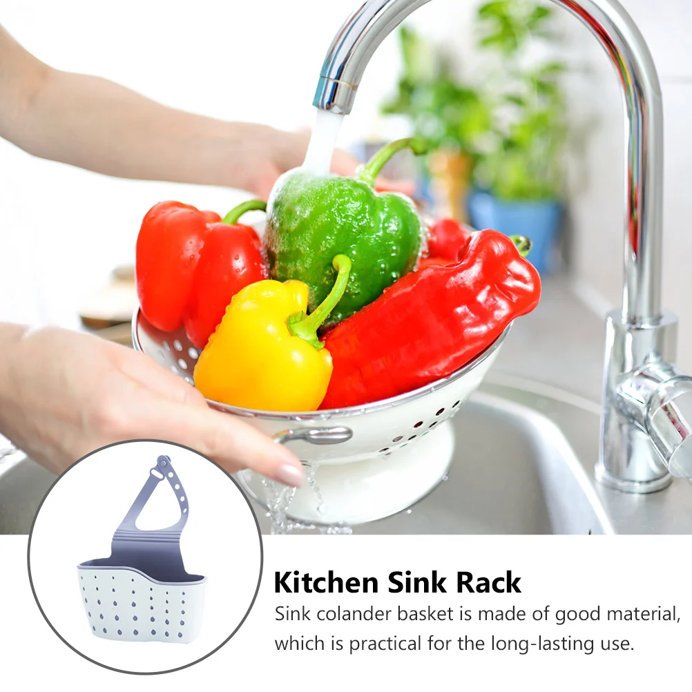 

2Pcs Sink Drain Basket Hanging Adjustable Storage Basket for Kitchen Sink Holder Drying Rack Accessories Kitchen Tool