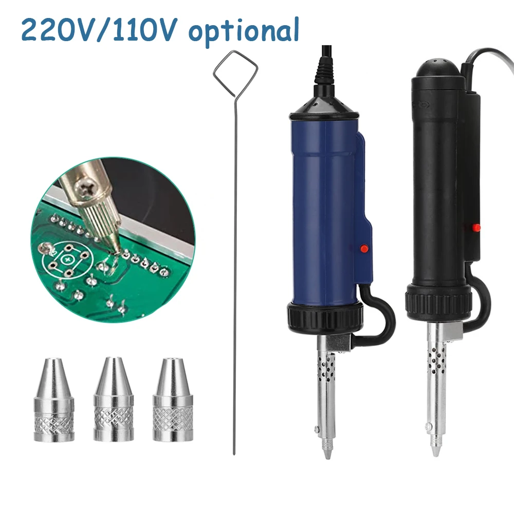 Electric Desoldering Machine Automatic Portable Electric Solder Tin Sucker Vacuum Soldering Remove Pump With Desoldering Nozzles