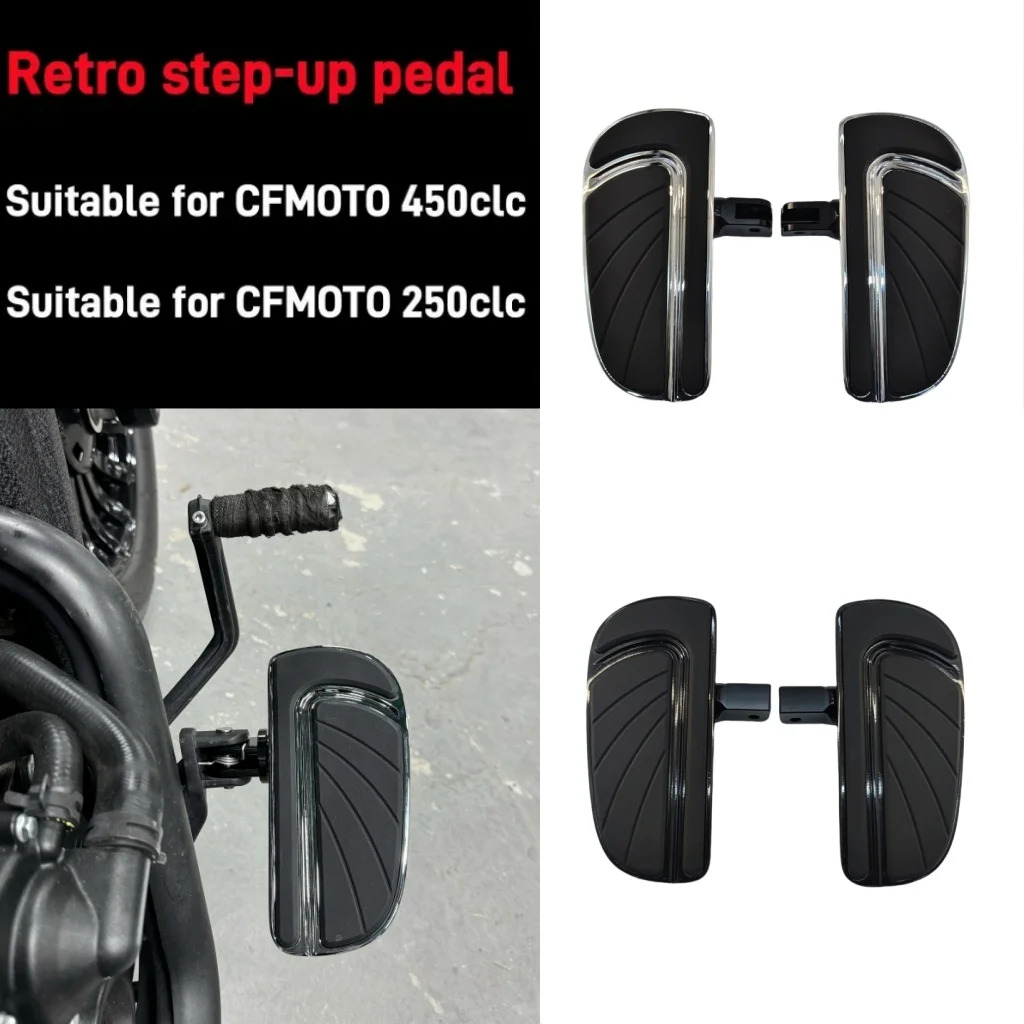 

motorcycle, enlarged and widened pedal, retro anti slip front pedal accessories Suitable for CFMOTO 450clc 250clc