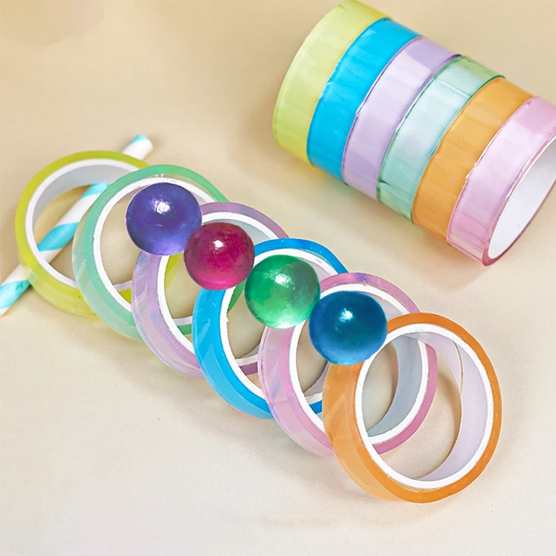 6Pcs DIY Ball Tapes Toys Kids Funny Sticky Craft Tape Supplies Wrapping Crafts Adhesive Colorful Handmade Game Educational Toys