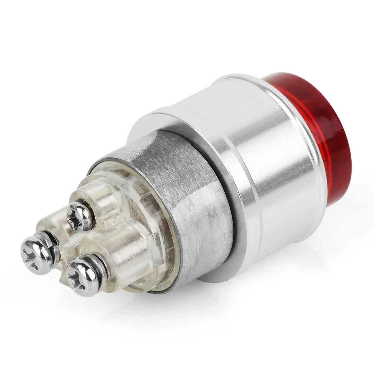12V 20A car modification one-button start button ignition switch metal strip LED red light button instantaneous switch