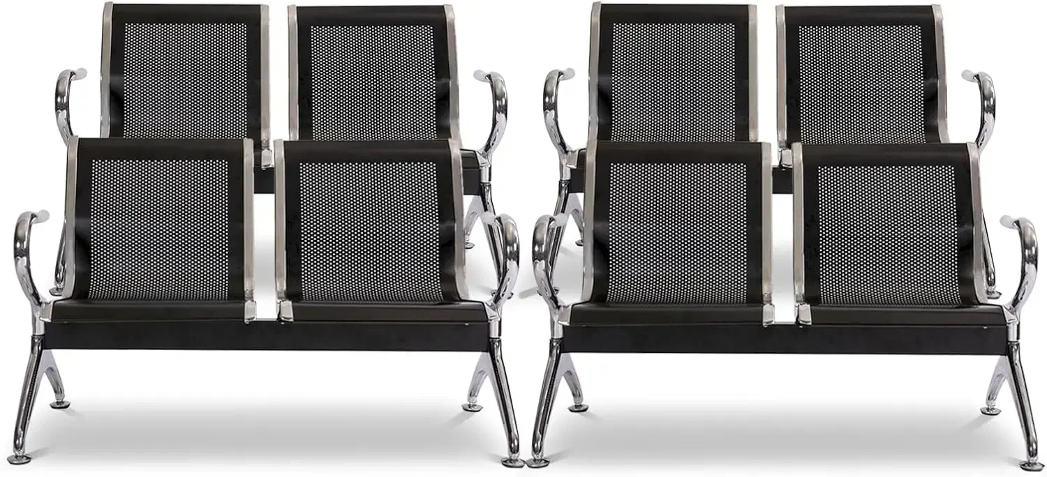

Reception Chairs Set of 4- Waiting Room Reception Chair 2-Seat Office Guest Chairs & Reception Chairs