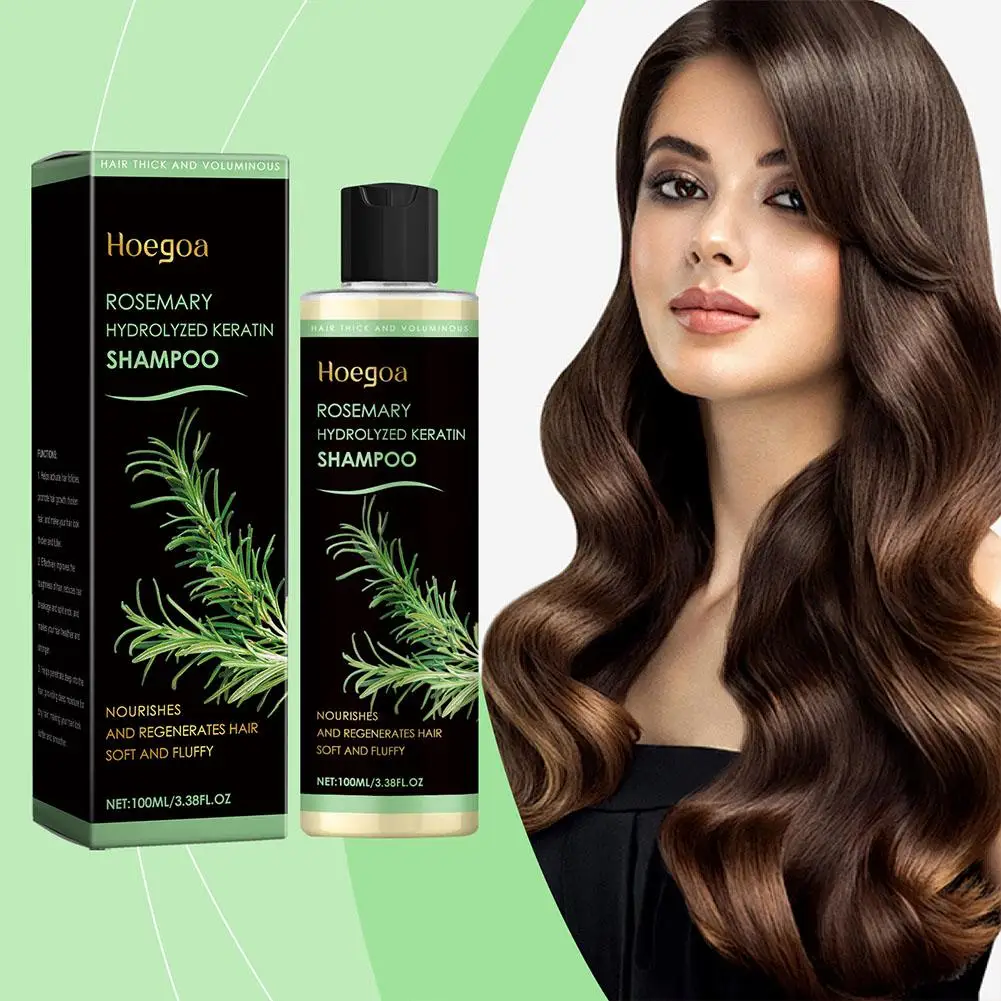 Rosemary Hydrolyzed Keratin Shampoo Moisturizing Repair Roots Strengthening Hair Dry Damaged Frizzy Cleaning Sc P3c9