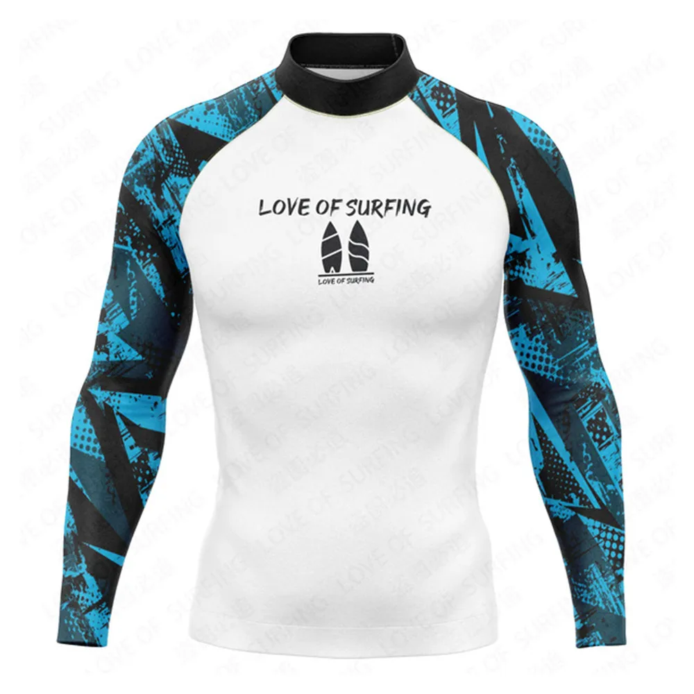 Pro Men's Long Sleeve Surfing Shirts Rash Guards UV Protection Beach Wear Swimming Clothing Performance Quick Dry Keep Warm Tops