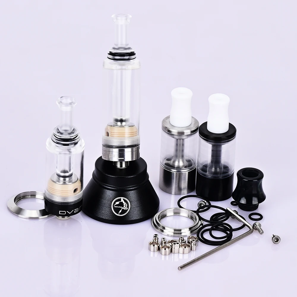 Wolfcoolvape Dvarw Estilo MTL RTA Tanque Vape Reconstruível 16mm 2ml Atomizador MTL de Aço Inoxidável 316 para Mods de Caixa de Cigarro Eletrônico