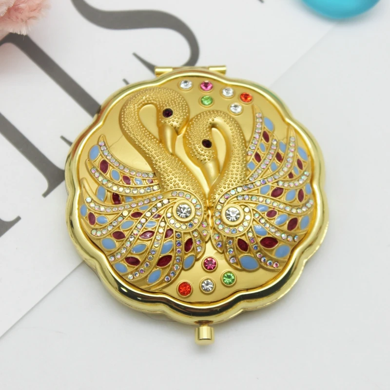 SHINNYGIFTS Wedding Favor Swan Round Compact Mirror Portable Mirror Gifts image 6