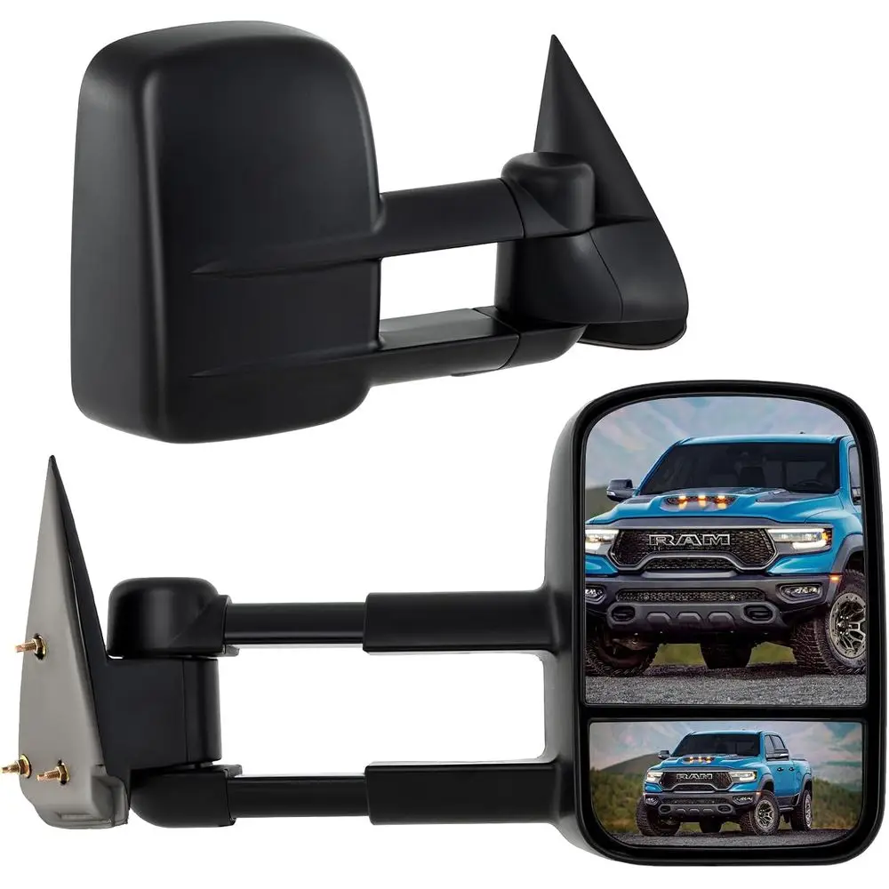 

1999-2006 1500 2500HD 3500HD Extendable Side Mirrors with Convex Dual Glass and Manual Folding Adjustment