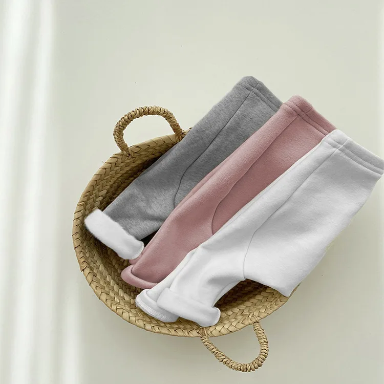 2025 Winter New Baby Fleece Leggings Cotton Infant Boy Girl Warm Trousers Toddler Plus Velvet Thick High Waisted Leggings