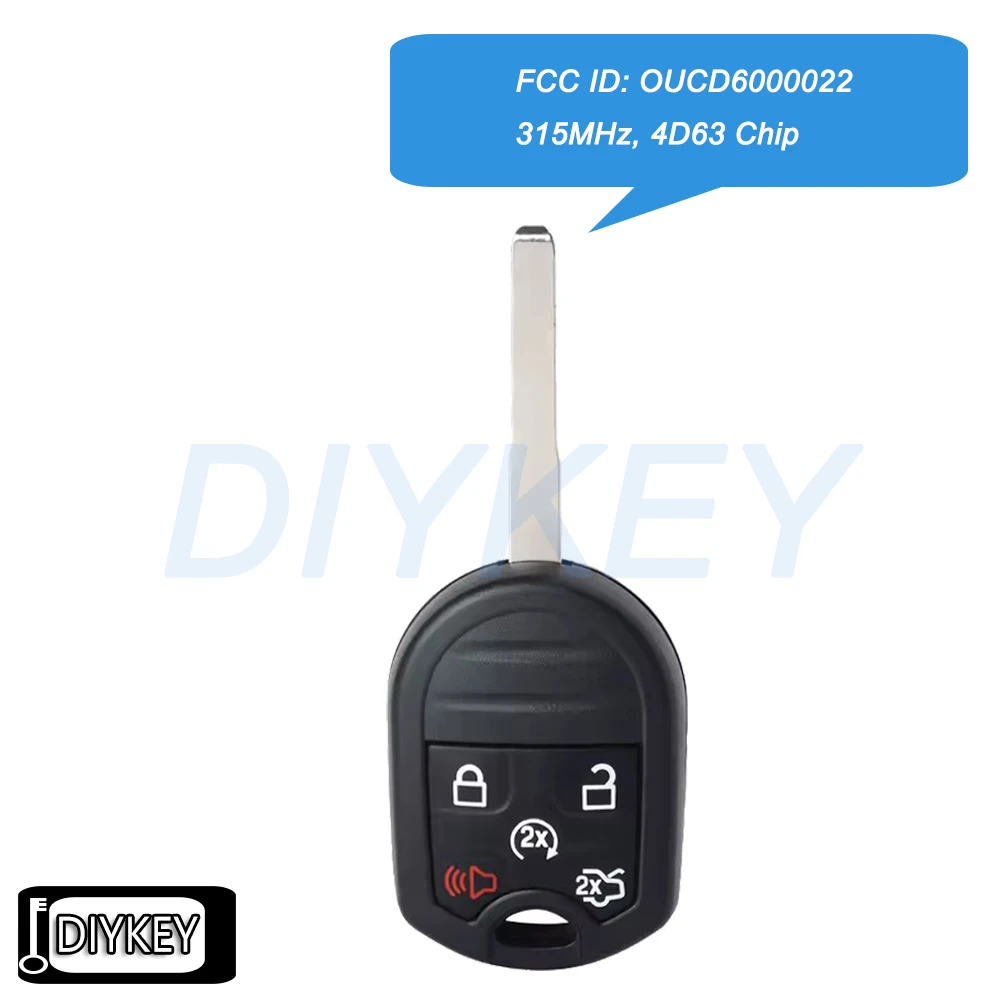 

5-кнопочный дистанционный автомобильный брелок с чипом 315 МГц 4D63 для Ford Edge Escape Taurus X Expedition Explorer 2007-2017 FCC ID: OUCD6000022