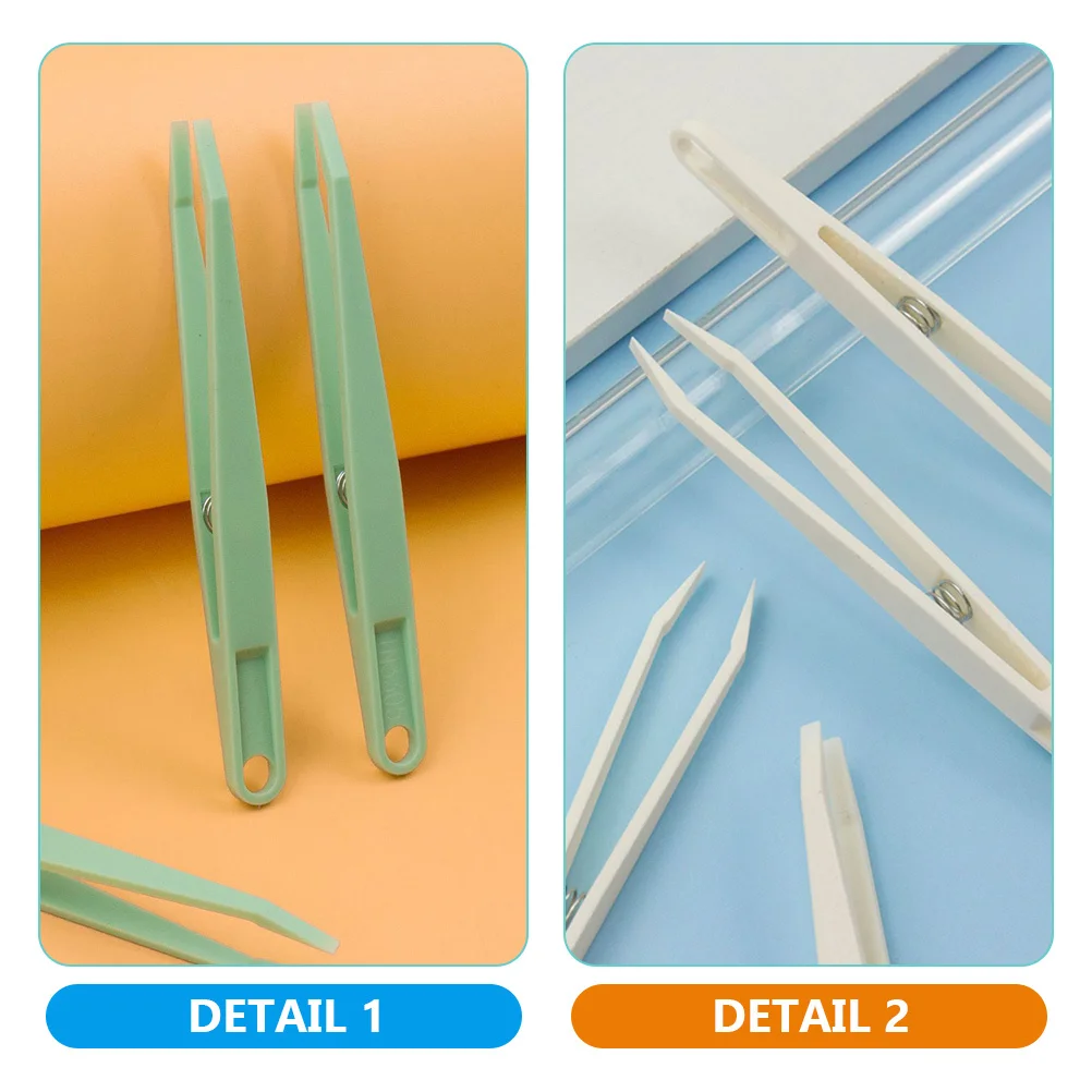 

12pcs Precision Tweezers Set Abs Ergonomic Non-Slip Handle For Diy Craft Jewelry Making Electronics Repair Long Flat Tip