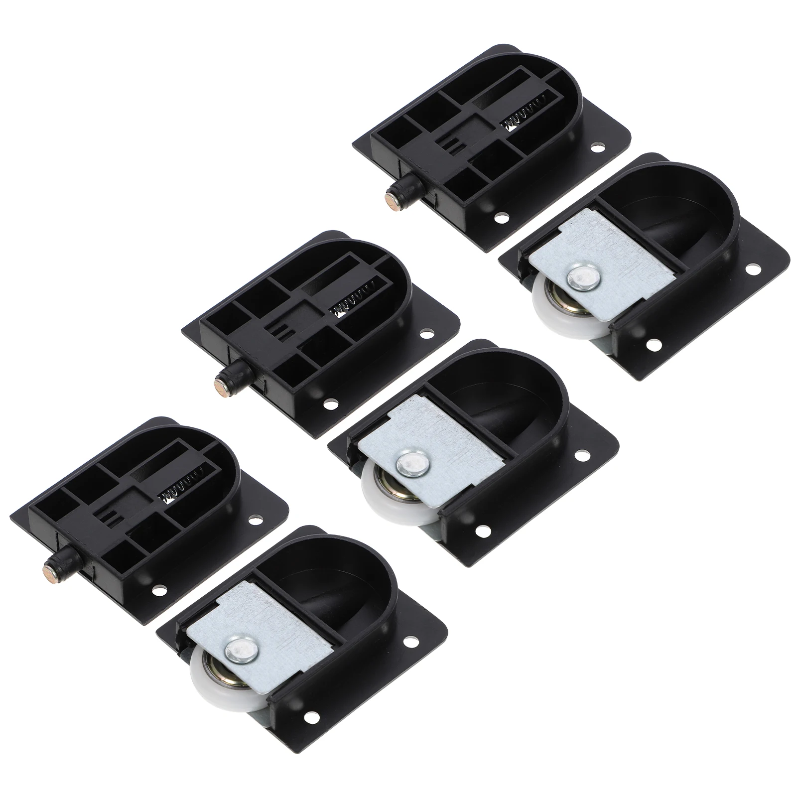 

6Pcs Plastic Silent Sliding Door Pulley Wardrobe Roller Kit Durable Wear Resistant