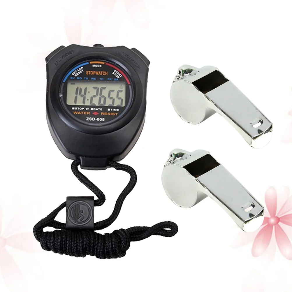 

Multifunctional Professional Stopwatch 2 Whistles Double Channel Design for Referee Coaches Trainers Athletes Sports