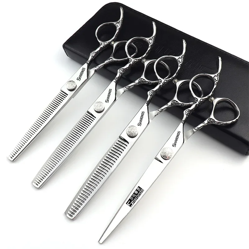 Hair salon hair clippers, 7-inch flat tooth clippers, thin clippers, hairdresser specific hair clipper set.