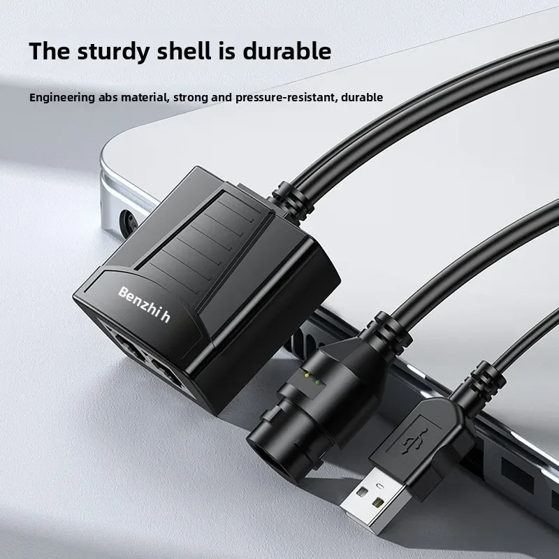 Ethernet Cable Splitter 1 in 2 Out, for Office Home PC Smart TV, USB Powered RJ45 Adapter, Hot Sale