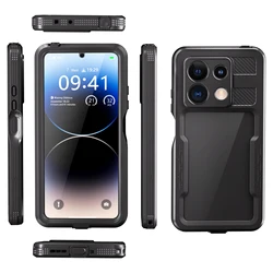 IP68 Swimming Sealing Waterproof Case for Xiaomi Redmi Note 14 13 Pro 5G Clear Film Protector Cover Protective Armor Cover Strap