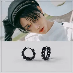 2024 Korean New Felix Same Metal Chain Earrings Fashion Fashion Accessories KPOP Men's and Women's Jewelry Gift