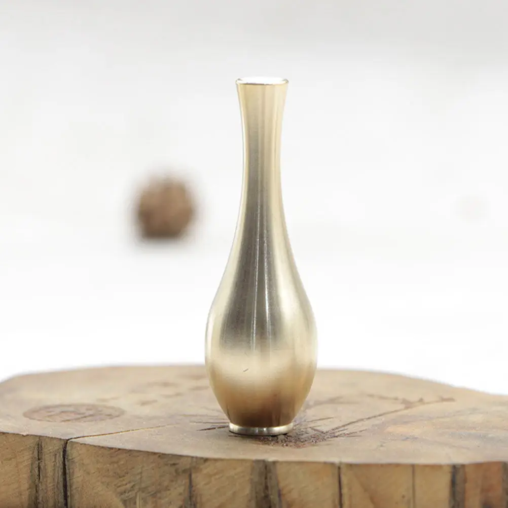 4Pcs Mini Copper Vase Retro Small Tabletop Flower Arrangement Vase Creative Desktop Decoration Small Flower Ware
