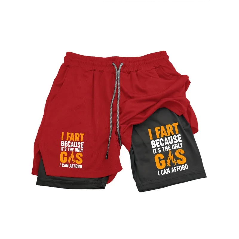 Outdoor Double Deck Men's 2-in-1 Athletic Shorts with Built-in Liner Suitable for Workouts and Quick-dry Sports Running Cycling