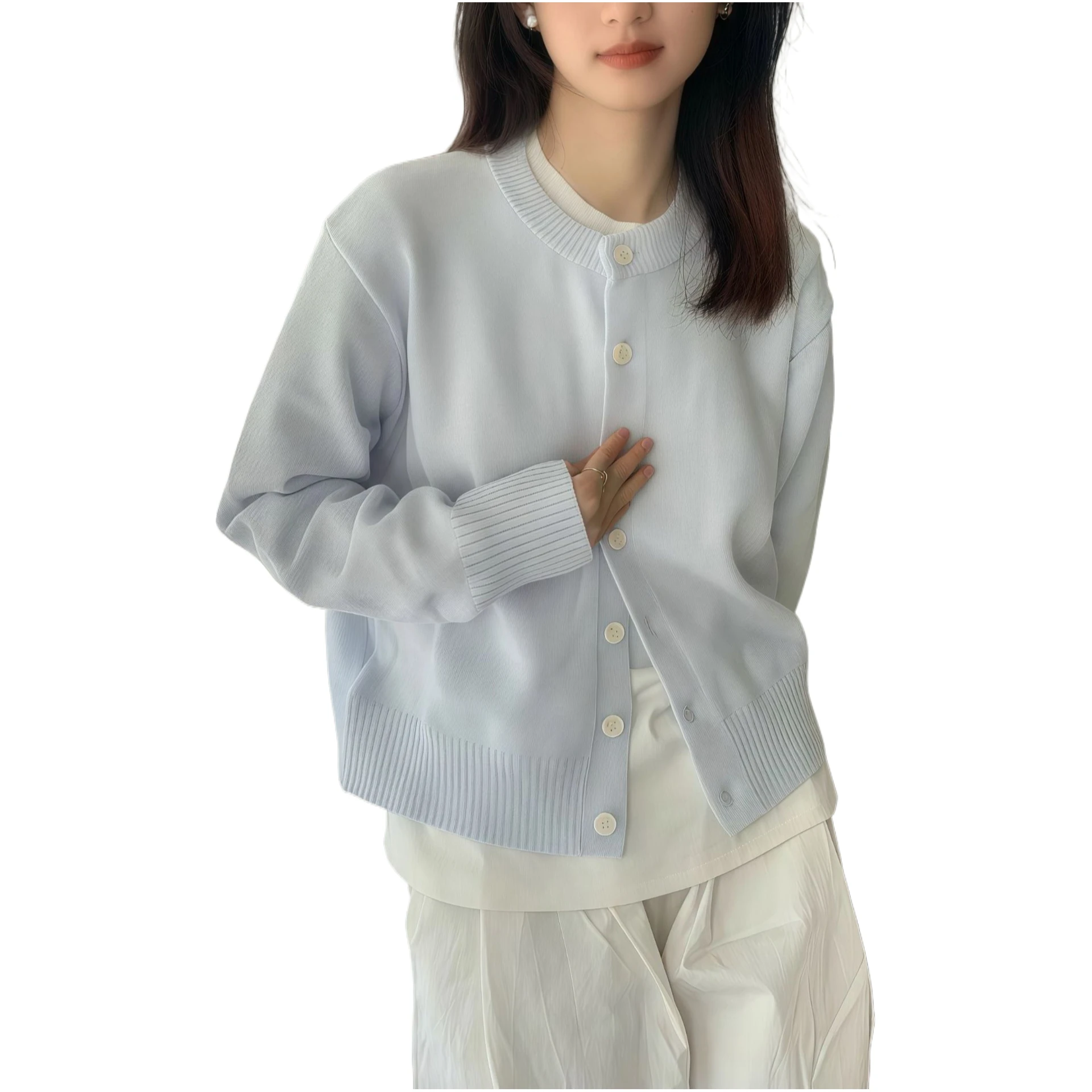 

Gentle Wind Candy Color Knitted Cardigan Women's Spring New Soft Waxy Short Thin Top