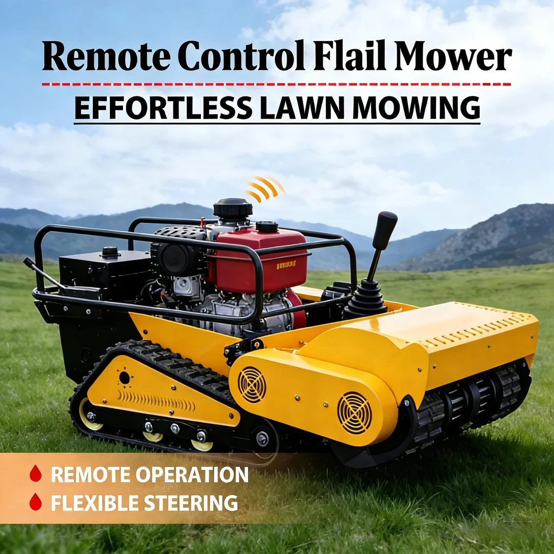 

Customized All Terrain Robot Flail Lawn Mower Remote Control 800-1000mm Cutting Self-Propelled Commercial Home Use