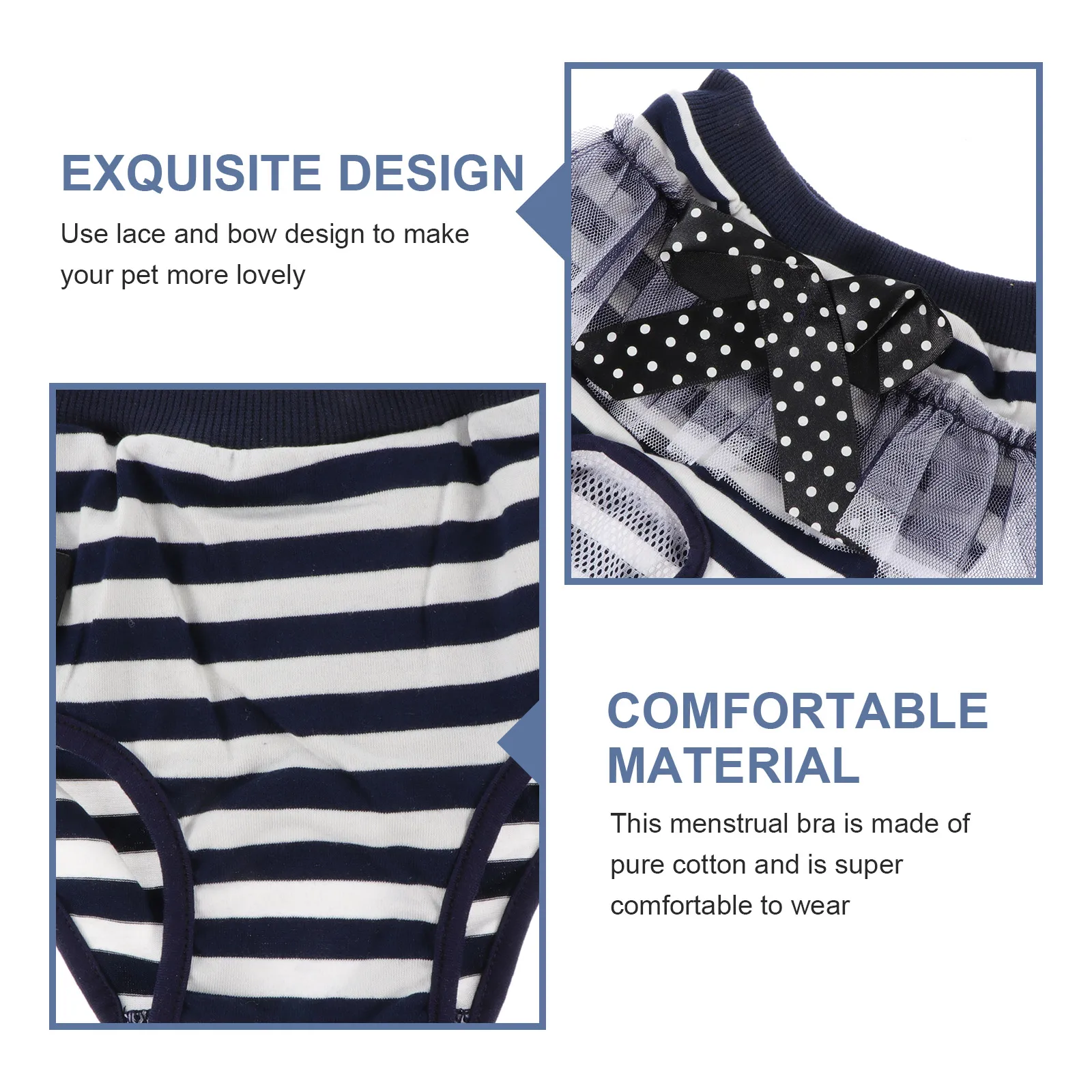 

Adorable Pet Period Pants Premium Cotton For Female Dogs Breathable Absorbent Decorative Doggy Household Puppy Diaper