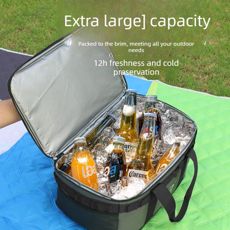 

Compact Foldable Cooler Bag - Lightweight & Portable Insulated Lunch Tote for Outdoor, Grocery Shopping and Daily Use