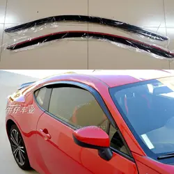 2Pcs Exterior ABS Plastic Window Visor Awnings Vent Sun Rain Guard Shield Deflector Cover 4Pcs For  GT86 BRZ 2013-2017