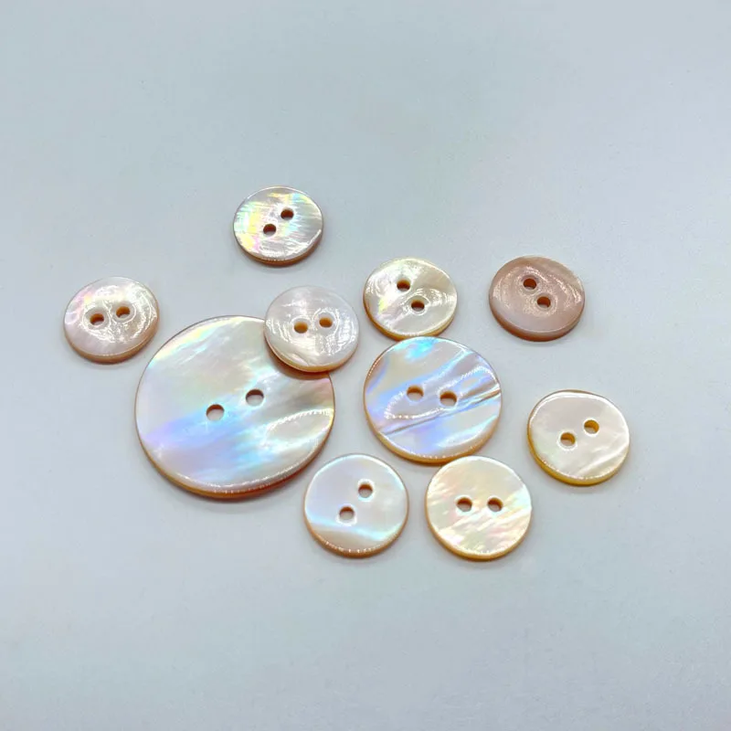 10 قطعة أزرار شل أورورا الطبيعية أم اللؤلؤ جولة 2 ثقوب زر للملابس البلوزات قميص أزرار أكمام DIY بها بنفسك لوازم الخياطة #2