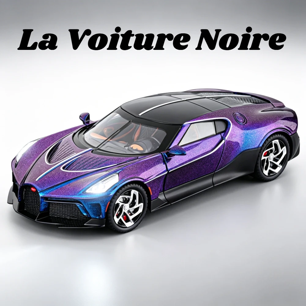 

1:24 Scale La Voiture Noire Atlantic Car Model Toy Shock Absorption Pull Back Alloy Sports Cars Models Office Table Ornament