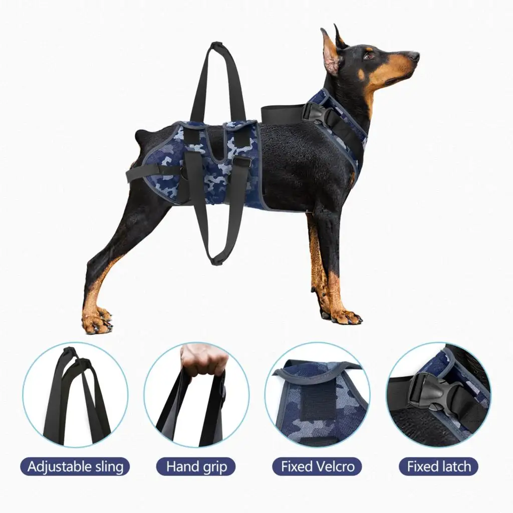 Adjustable Dog Lifting Harness, Front and Rear Legs Support, Pet Accessories, Canine Aid and Ligament Rehabilitation, Full Body