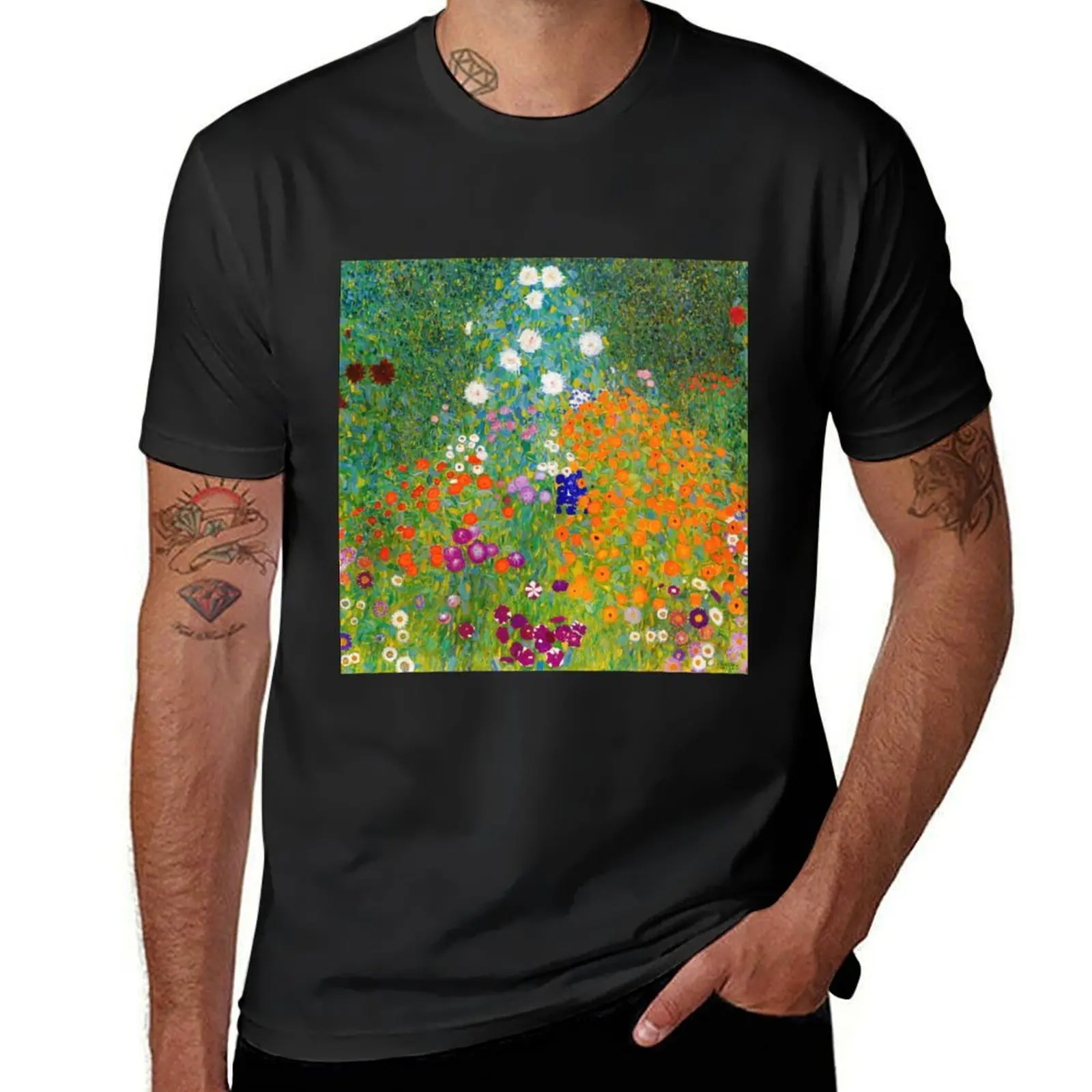 

Gustav Klimt - Flower Garden T-Shirt plus size tops tees clothes for men