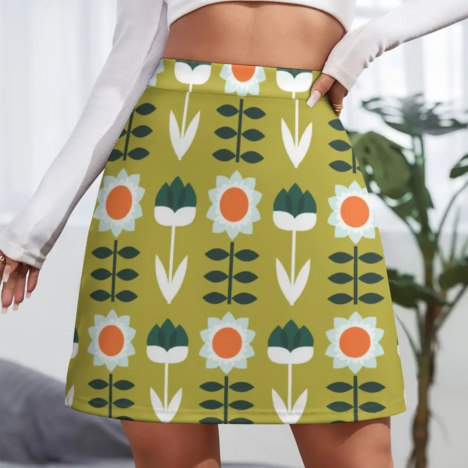 Set Sun Olive Mini Skirt women's summer dress 2024 chic and elegant woman skirt Female skirt summer skirts