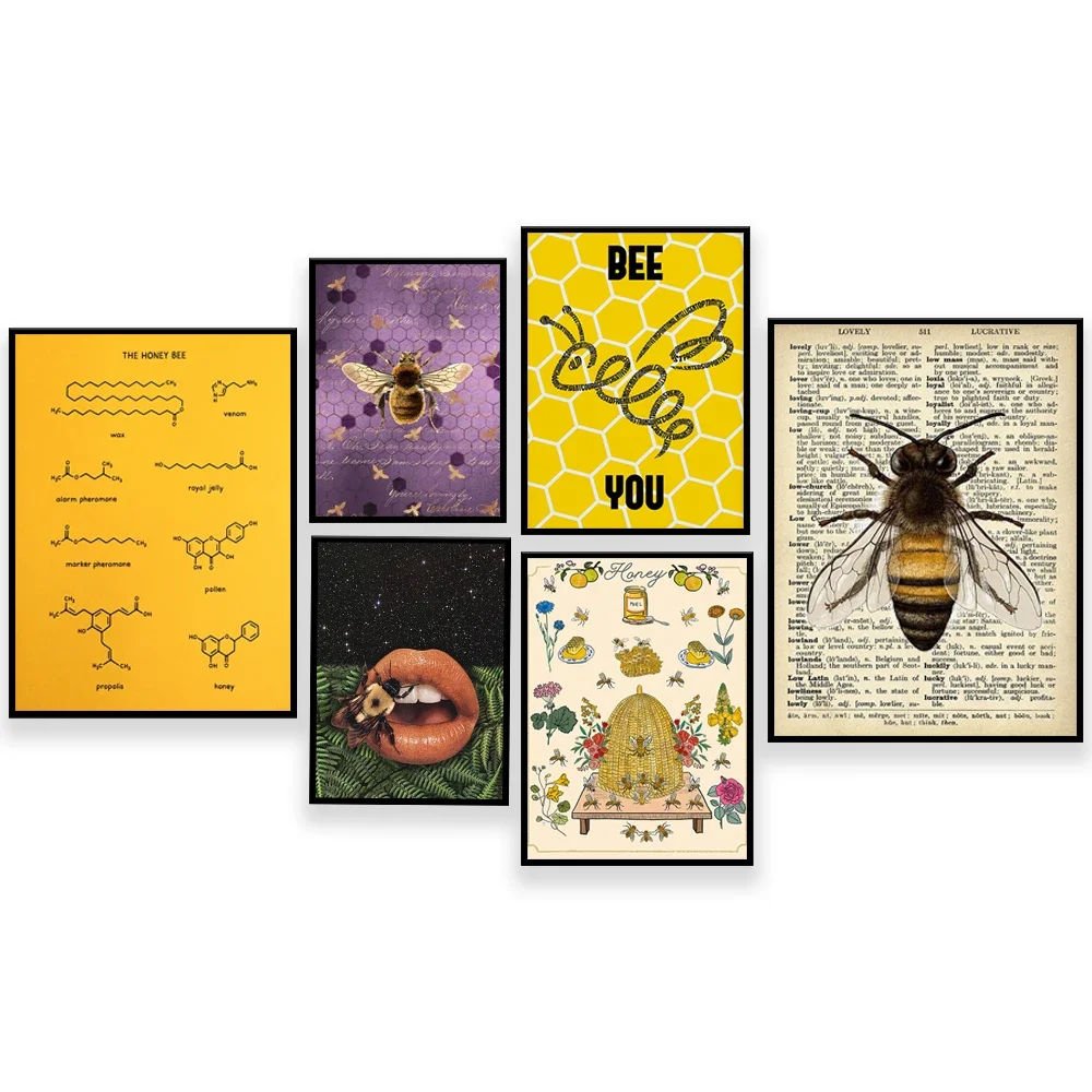 bee on lips, bee poster, bee insect poster, science insect farmer animal biology entomologist beekeeper print