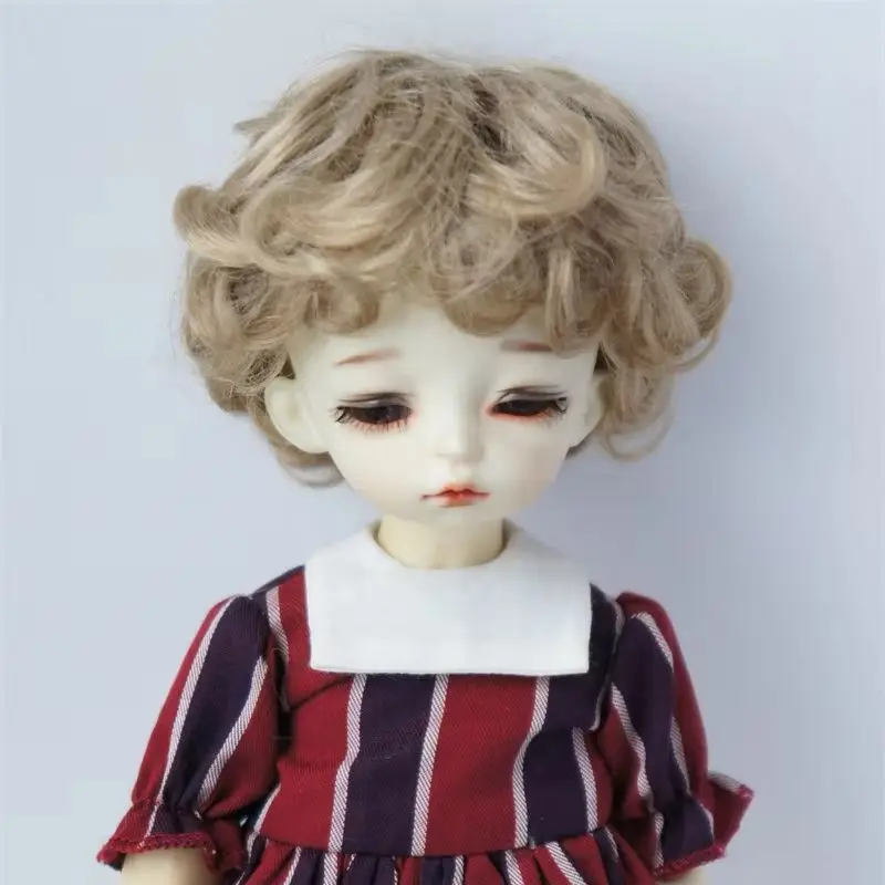 

JD458 1/6 1/4 модные короткие вьющиеся парики BJD для размеров 6-7 дюймов 7-8 дюймов куклы оптом YOSD MSD синтетический парик из мохера