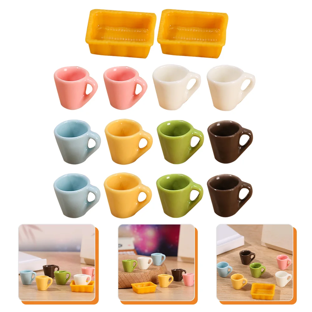 

14 Pcs Household Mini Cup Child Food Toys Travel Mug Resin Cups Tea Party Playset