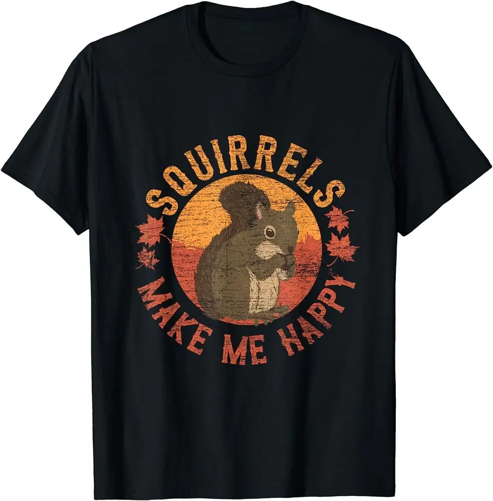 GusseaK Vintage Squirrel, Squirrels Make Me Happy, Squirrel Lovers T-Shirt