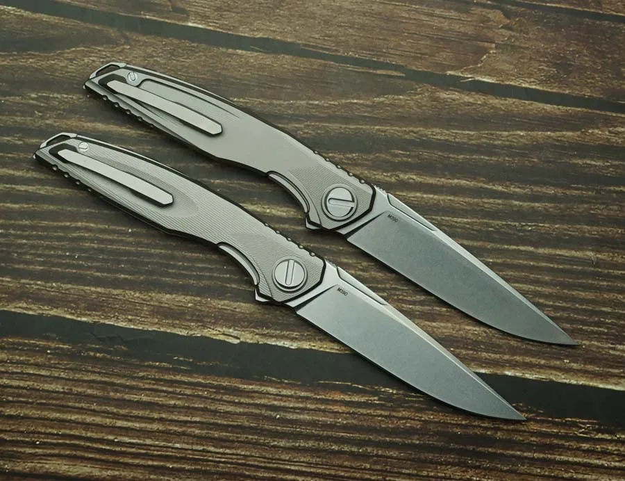 Astrum cuchillo plegable M390 hoja titanio mango cerámica EDC