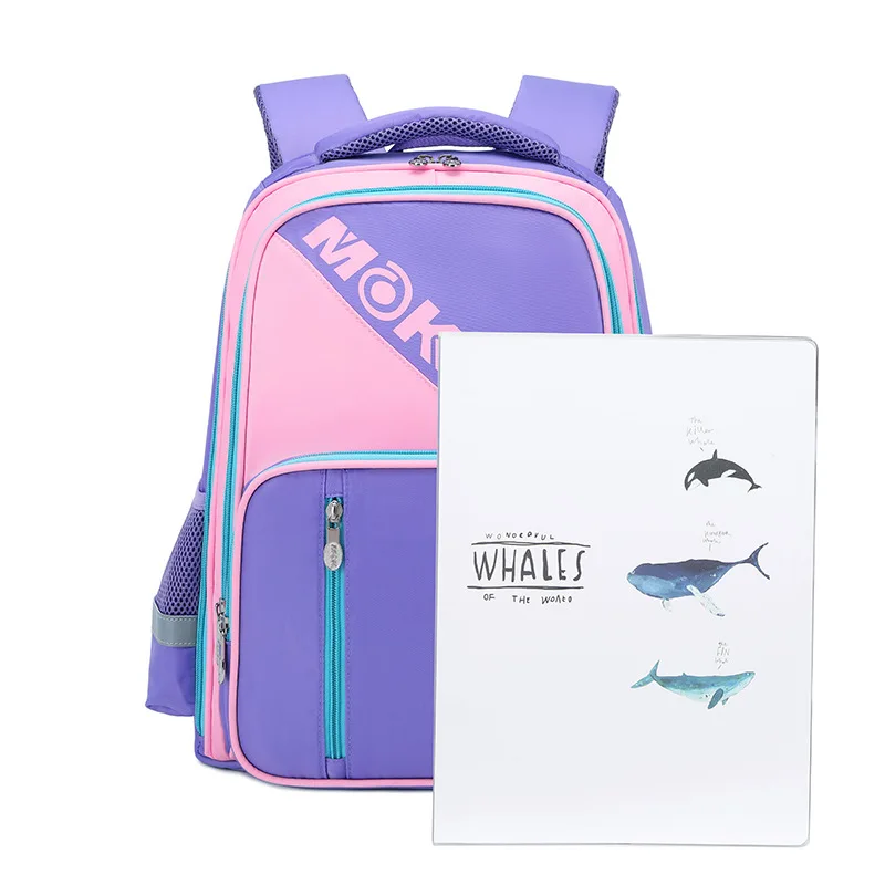 Tas Ransel Gaya Inggris untuk Anak Perempuan Sekolah Dasar, Tas Ransel Ringan Baru dengan Pelindung Tulang Belakang, Tas Ransel Anak yang Ergonomis dan Lucu